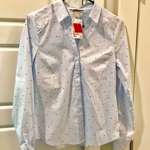 H&M blue long sleeve button down shirt slim